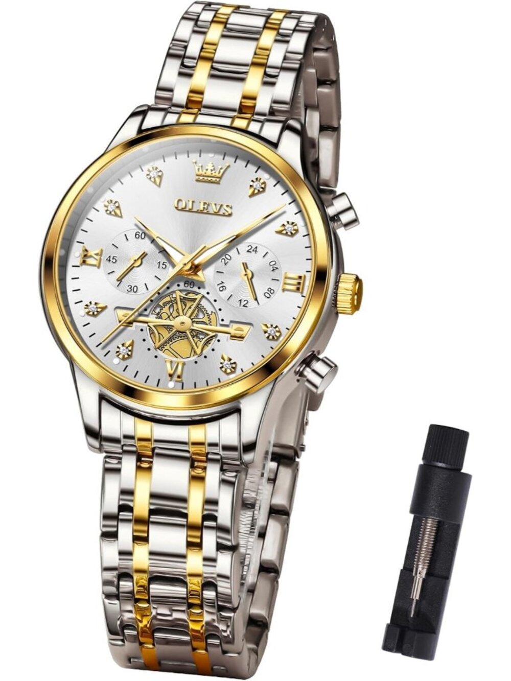 Women's Silver Gold Analog Quartz Stainless Steel Relog Mujer Waterproof Watch